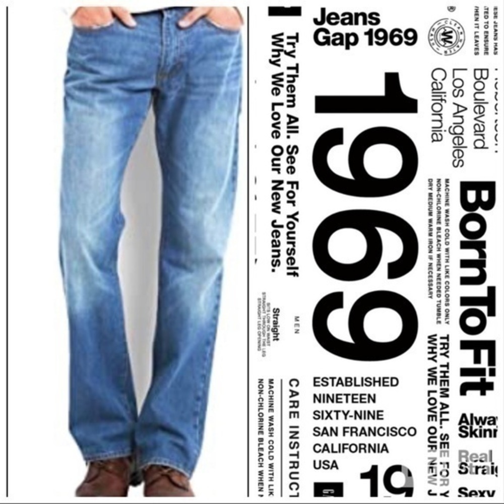 Gap 1969 Authentic Whiskered Men’s Jeans Sz 40 Vintage 2000’s
